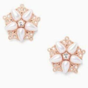 EUC - Kate Spade Chantilly Charm Stud Earrings Rose Gold